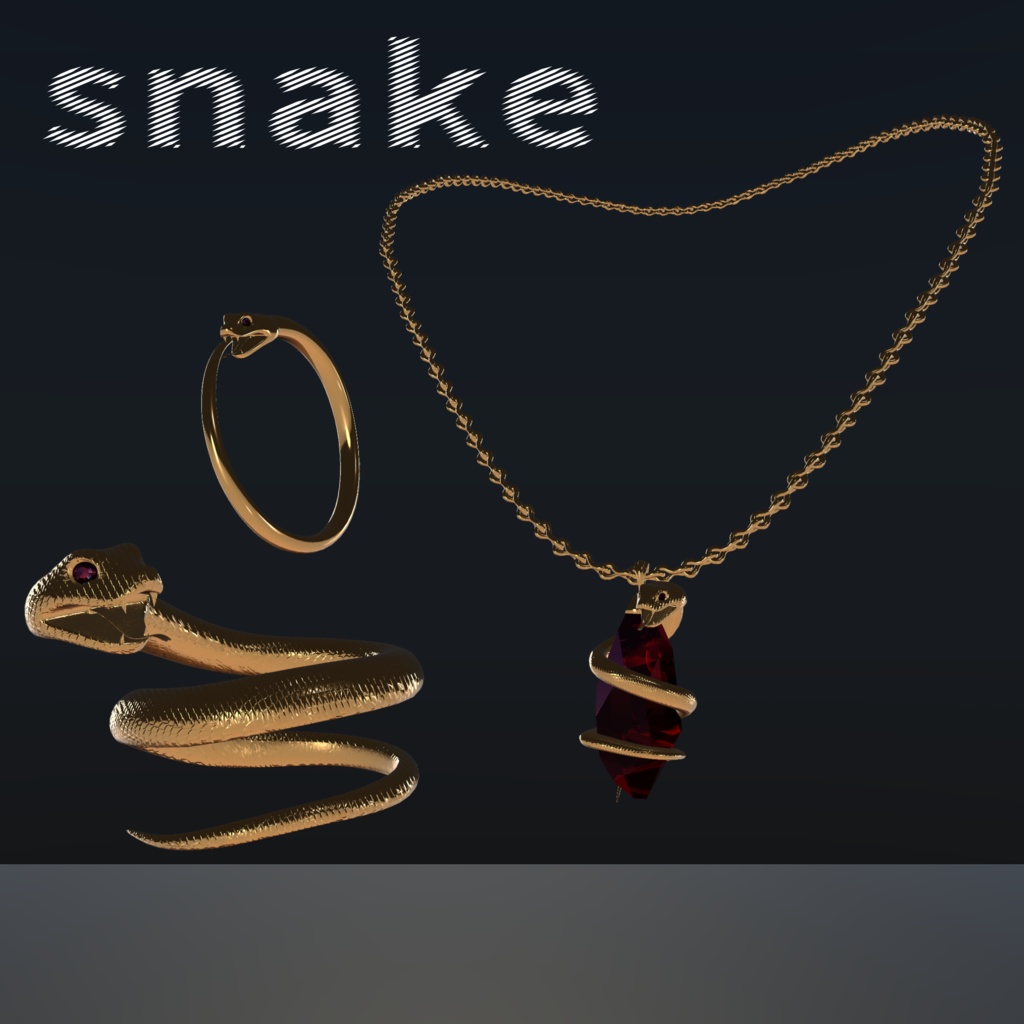3Ⅾアクセサリー【snake】