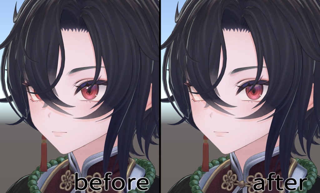 【11アバター対応】カメラ目線シェイプキー「Look over here!」