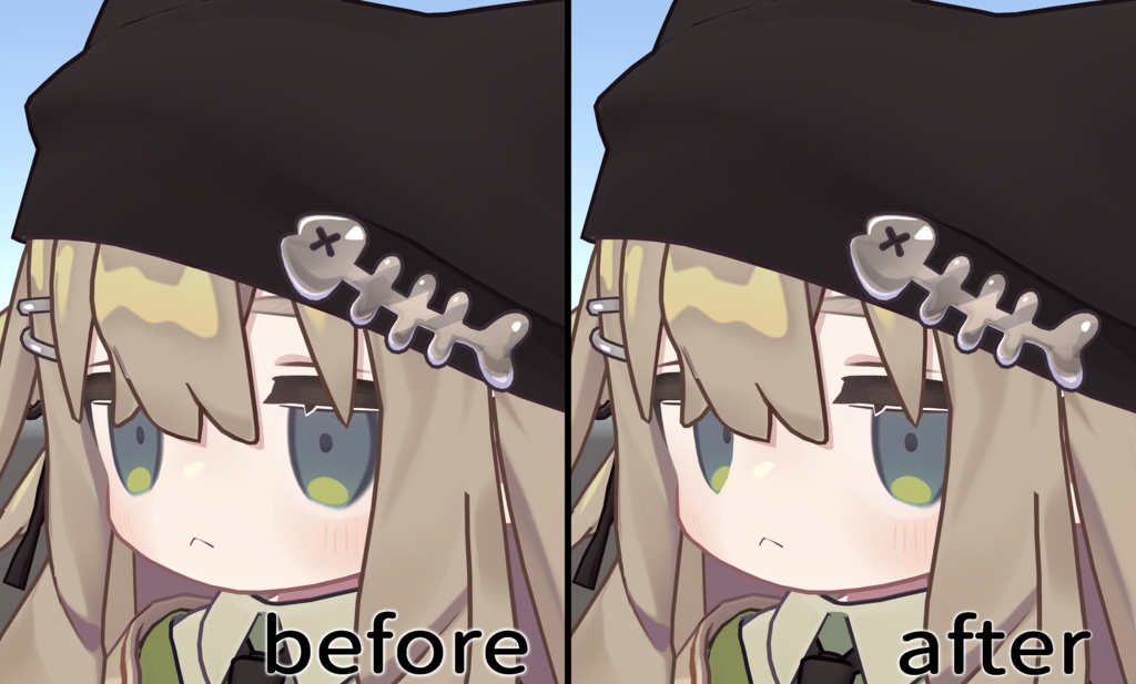 【11アバター対応】カメラ目線シェイプキー「Look over here!」