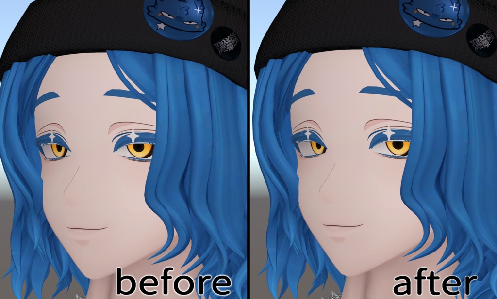 【11アバター対応】カメラ目線シェイプキー「Look over here!」