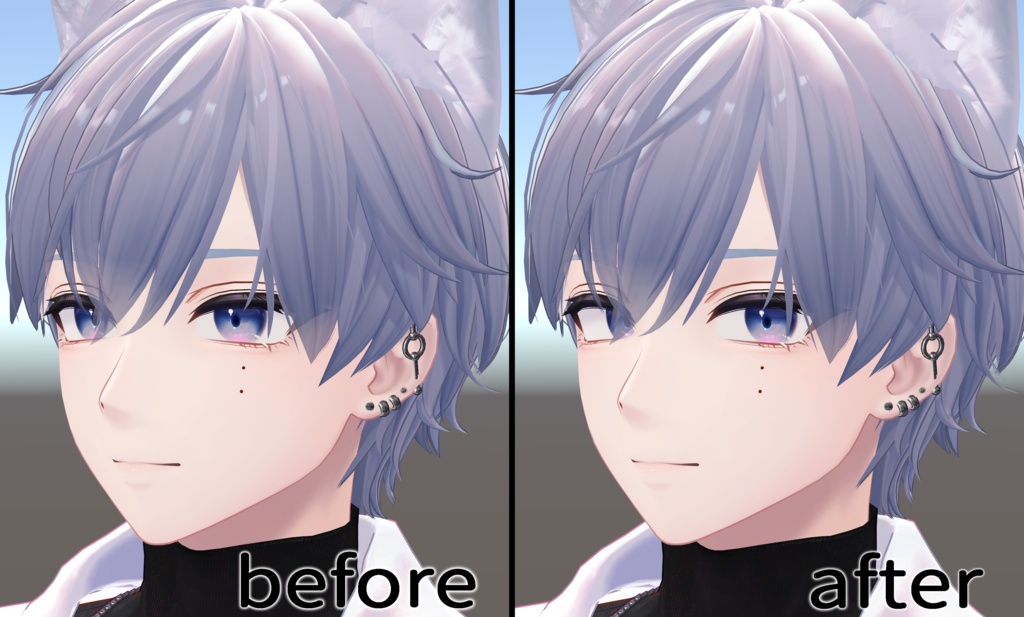 【11アバター対応】カメラ目線シェイプキー「Look over here!」