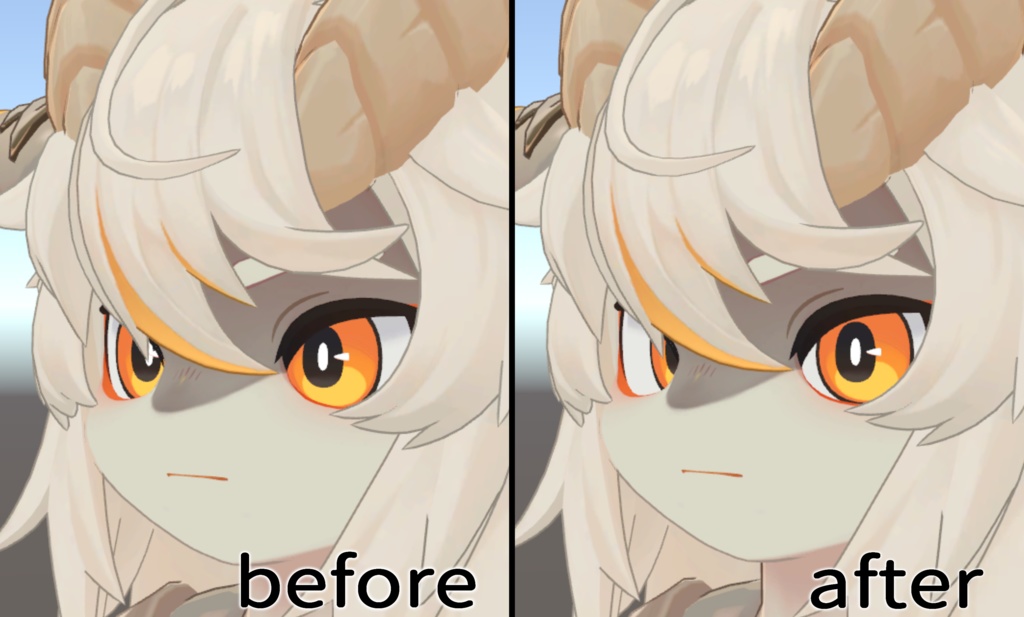 【11アバター対応】カメラ目線シェイプキー「Look over here!」