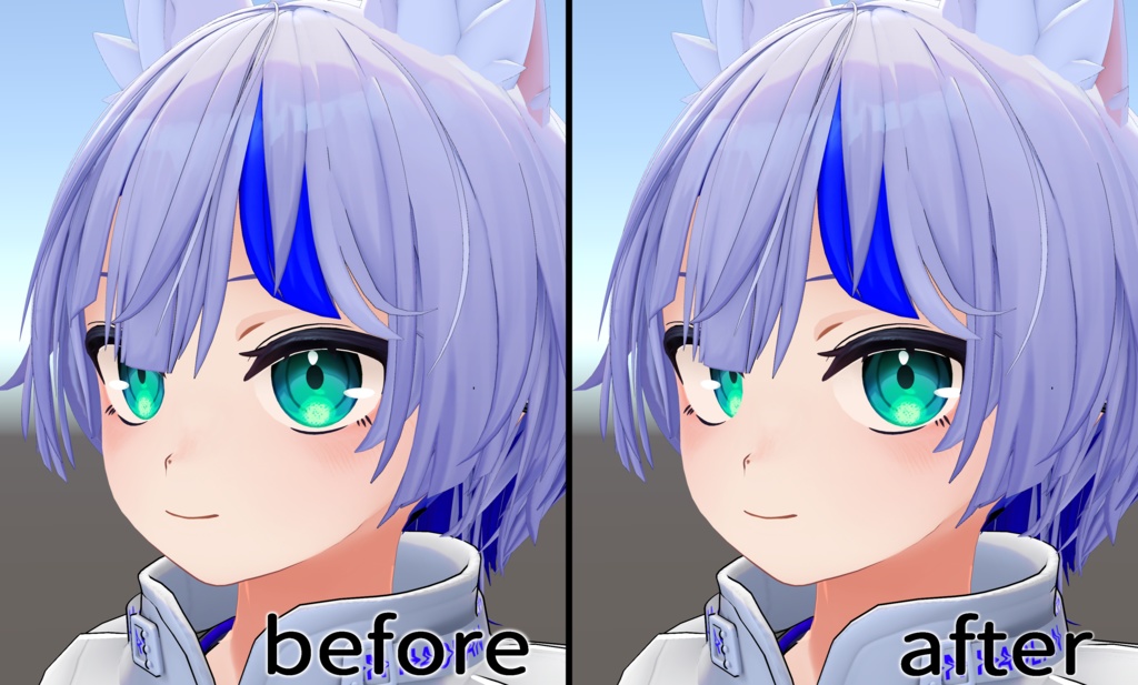 【11アバター対応】カメラ目線シェイプキー「Look over here!」