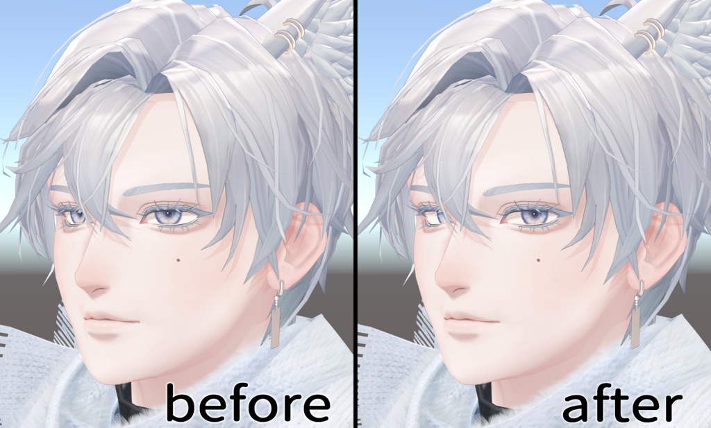 【11アバター対応】カメラ目線シェイプキー「Look over here!」