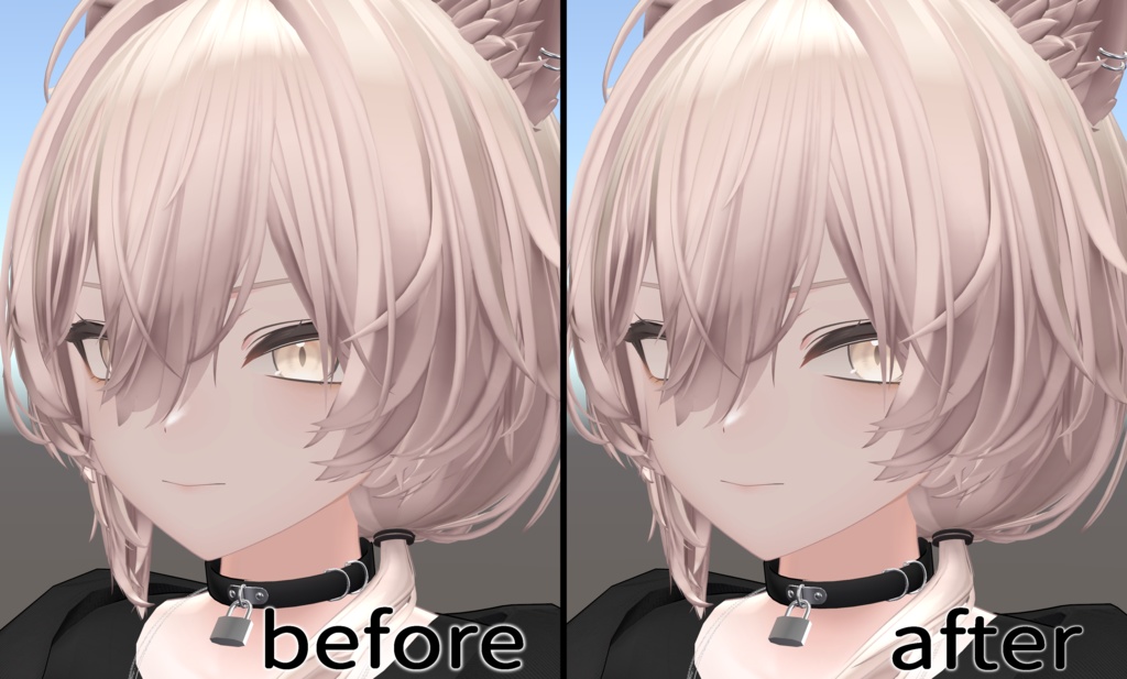 【11アバター対応】カメラ目線シェイプキー「Look over here!」