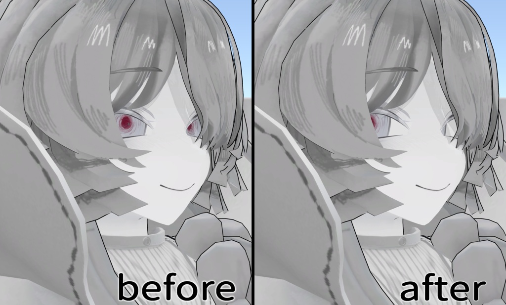 【11アバター対応】カメラ目線シェイプキー「Look over here!」