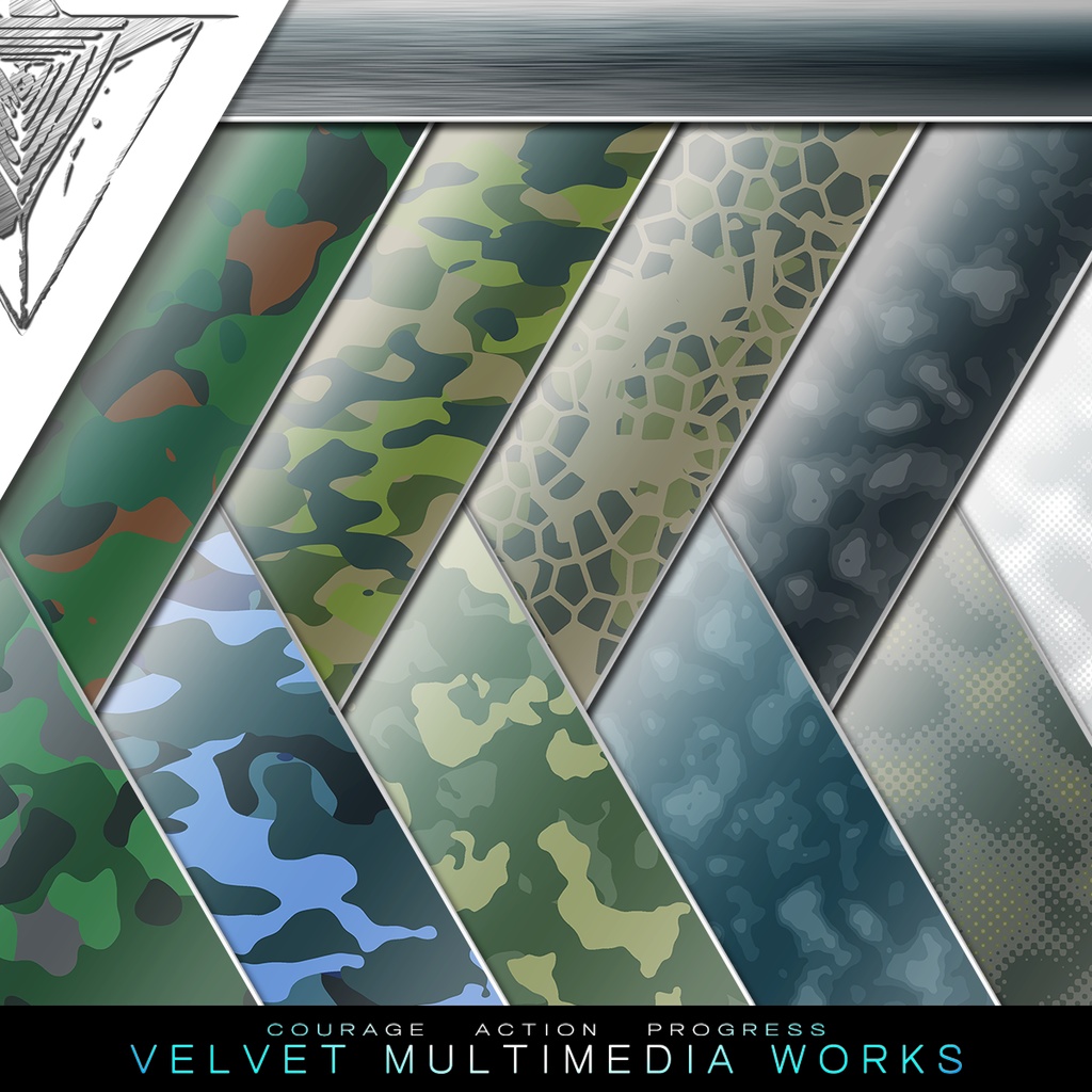 【VMMW】Photoshop用迷彩テクスチャセット１ 2022 1210