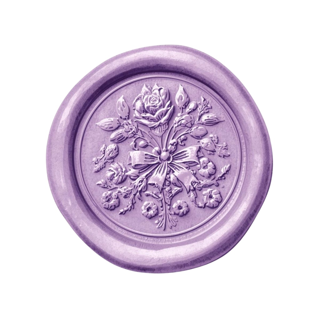 💜 紫のアンティーク水彩文房具クリップアートセット – 15点セット(PNG)