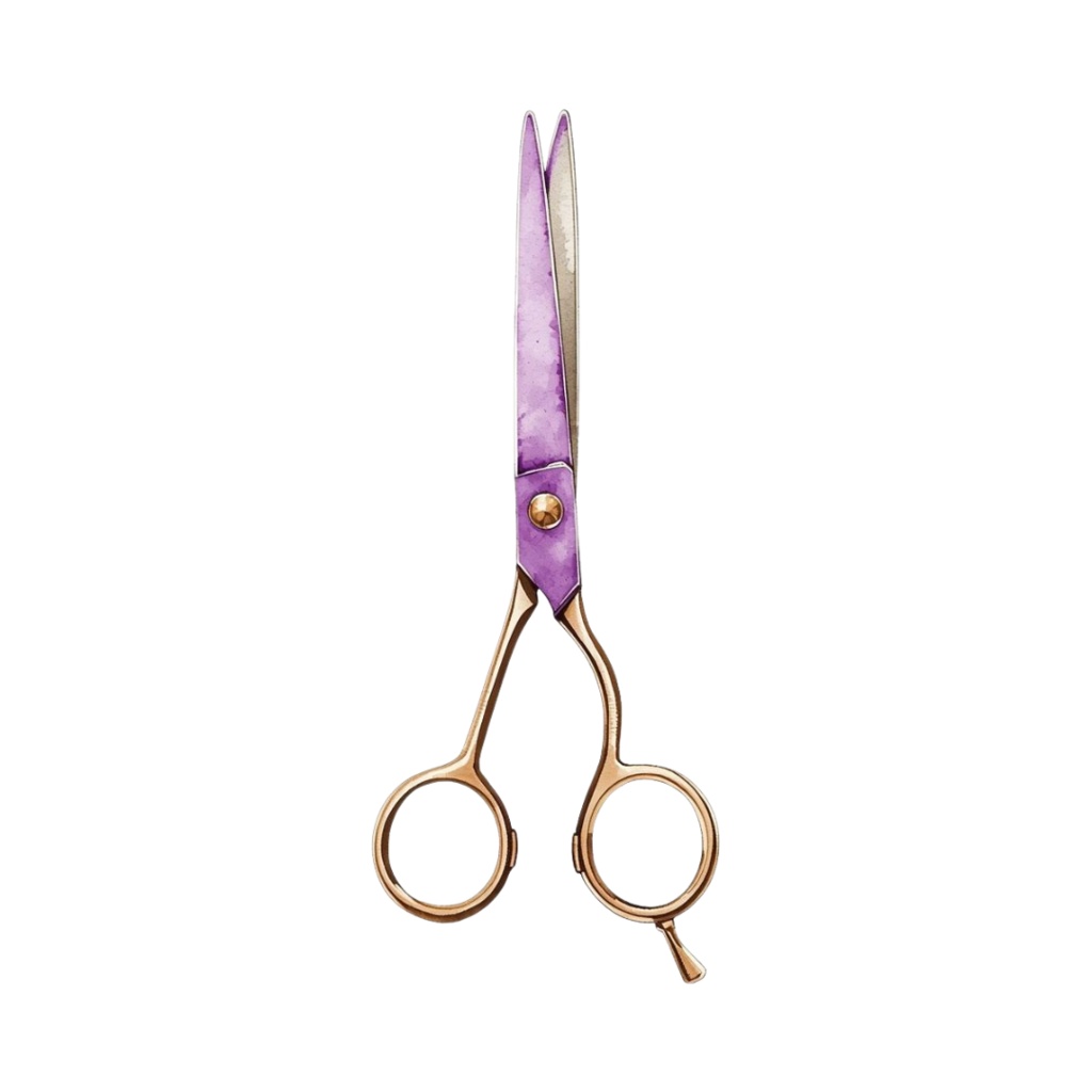 💜 紫のアンティーク水彩文房具クリップアートセット – 15点セット(PNG)