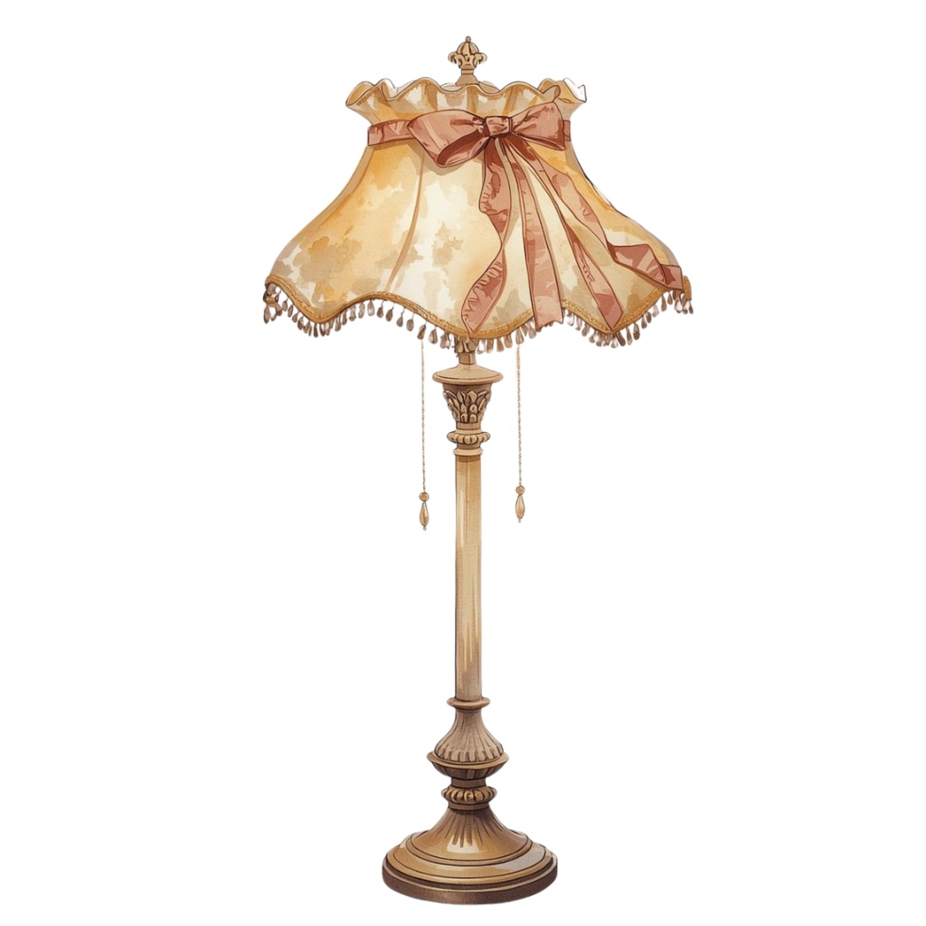 水彩アンティーク可愛い家具クリップアートセット(全15点/PNG透過)