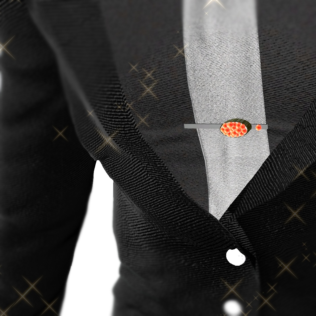 【無料/freeあり】いくら風ピアス&軍艦ヘアクリップセット|軽量|VRC想定