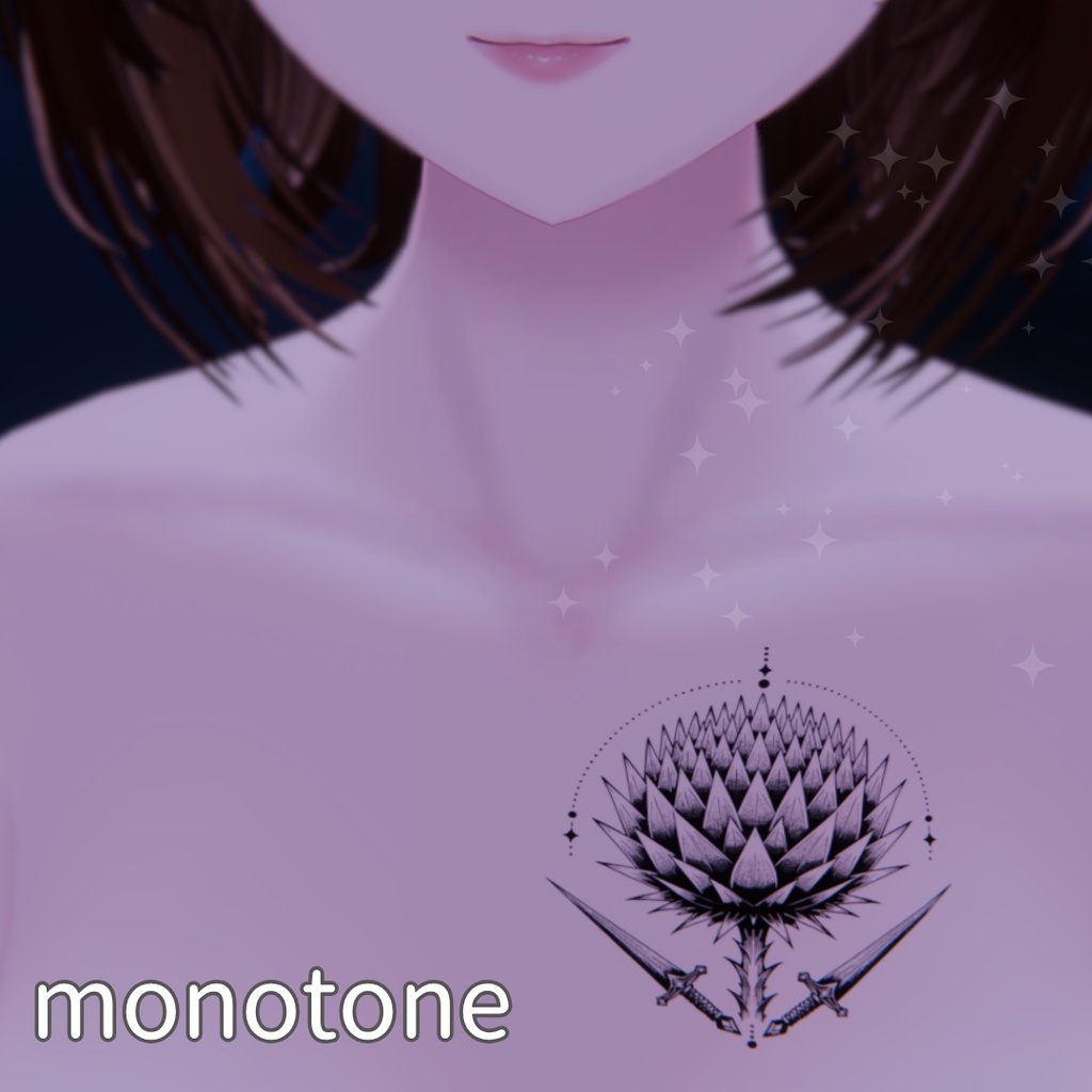 ✨セール中【汎用/VRC想定】アザミつるぎ -Thistle & Sword- |タトゥー Tattoo|