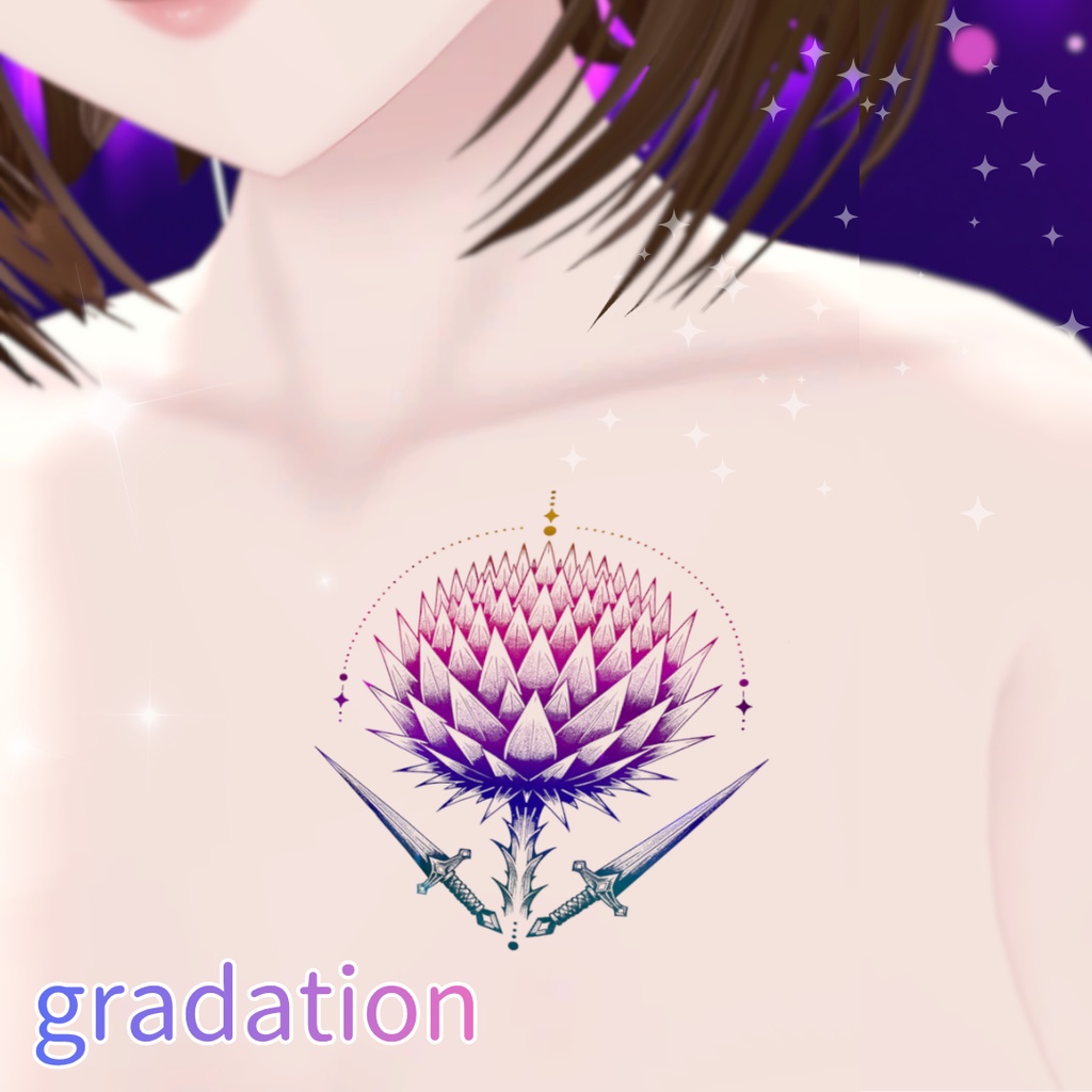 ✨セール中【汎用/VRC想定】アザミつるぎ -Thistle & Sword- |タトゥー Tattoo|