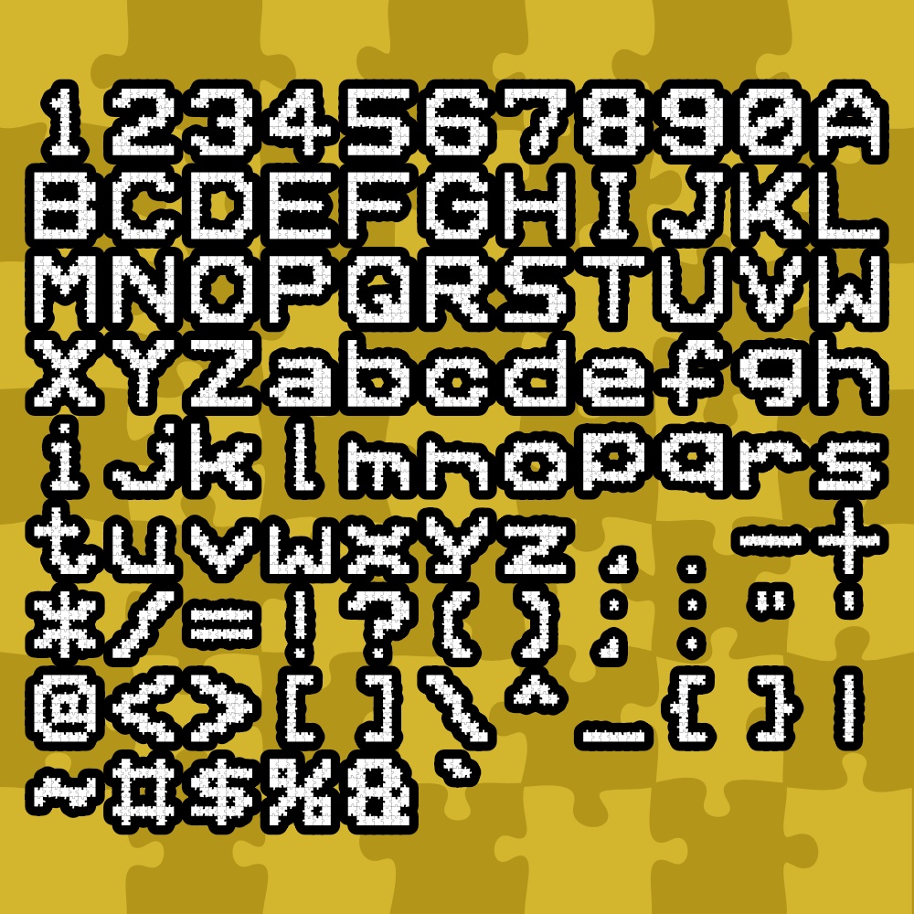 フォント DOTjigsaw (fontforge用フォント生成スプリクト付き)