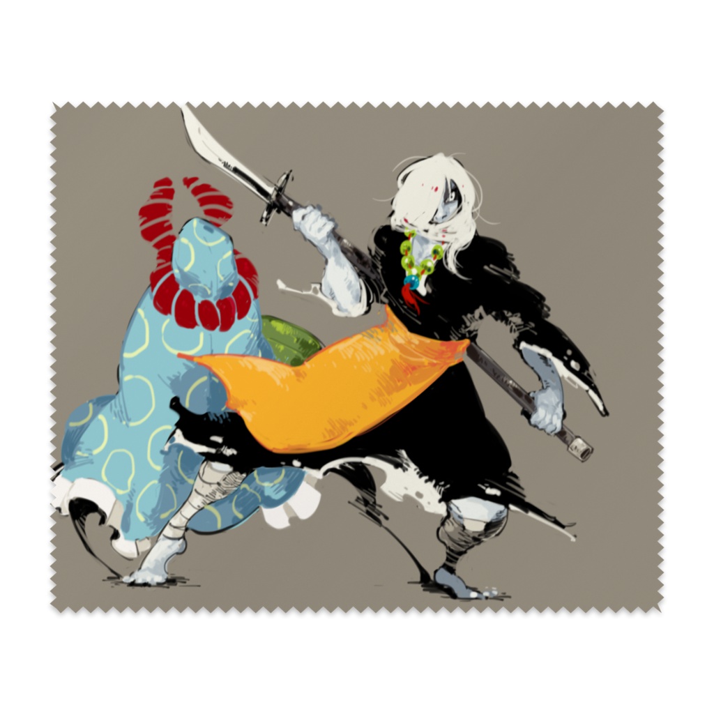 メガネ拭き テッポウ女:弁慶と牛若丸