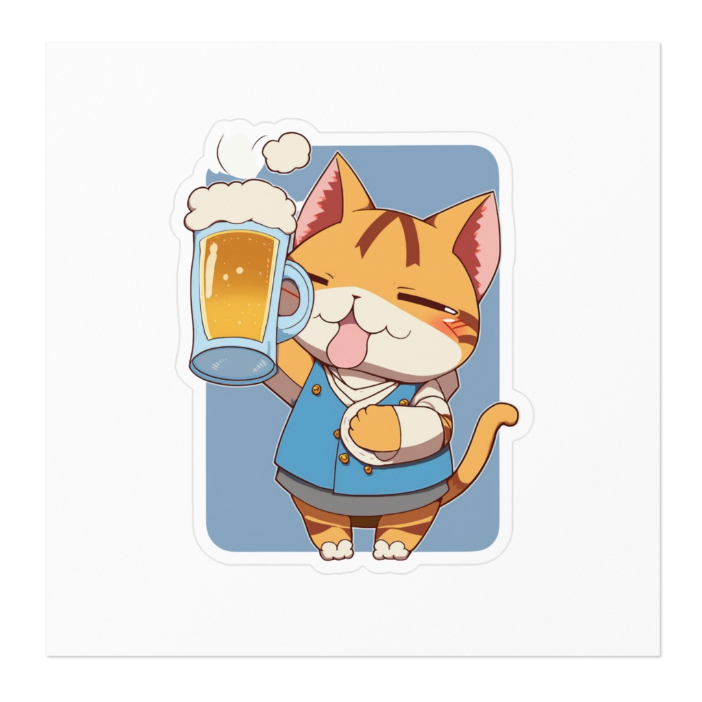 ビールを飲むネコ 01