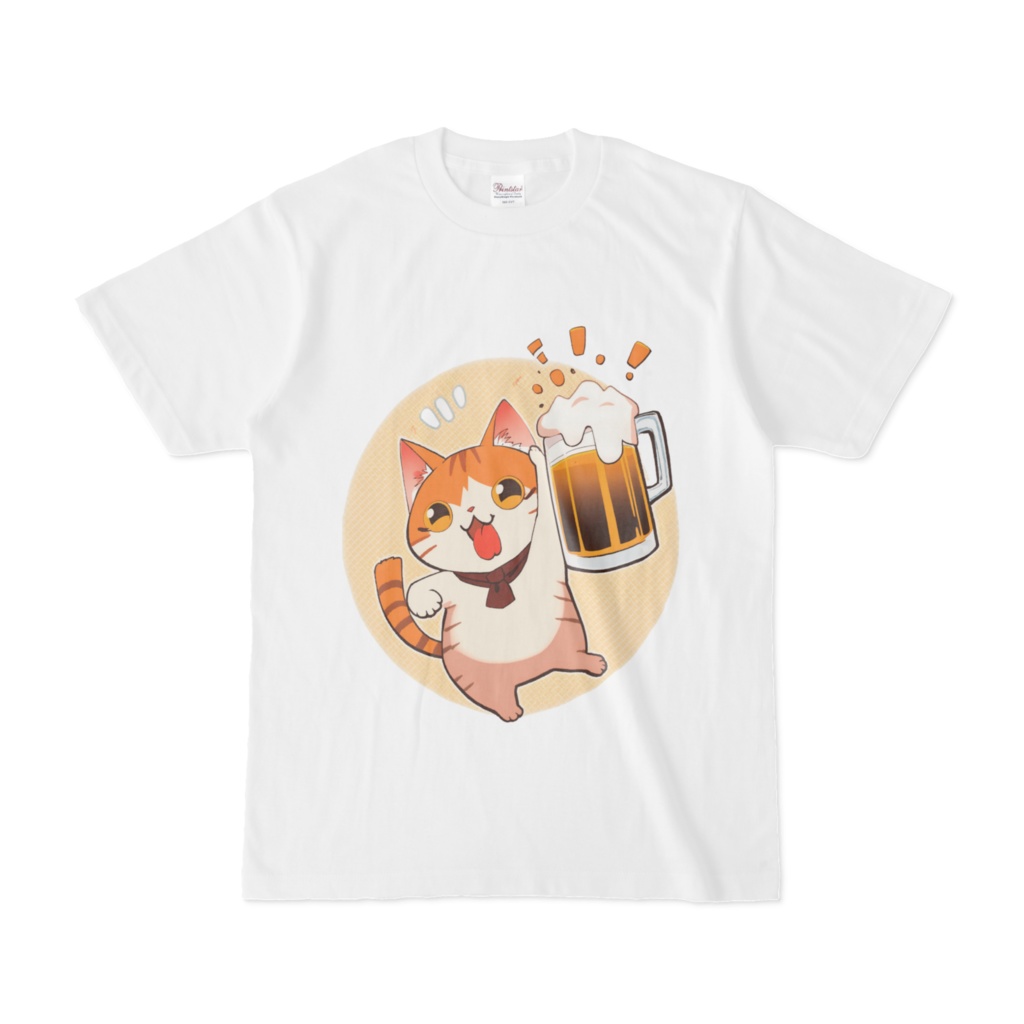 ビールを飲むネコ 03 白