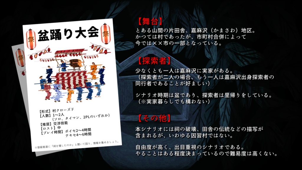 誰が祠を壊しましたか【CoC6版シナリオ】