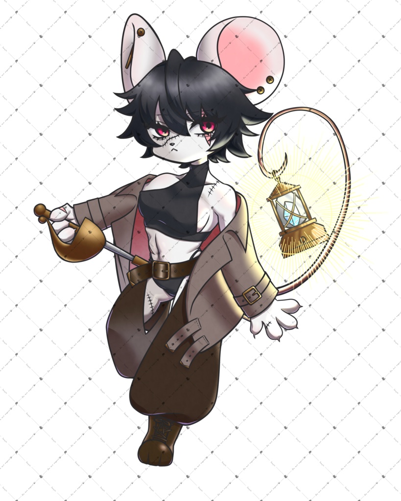 【一点限り】ネズミの女の子の冒険者【立ち絵素材】