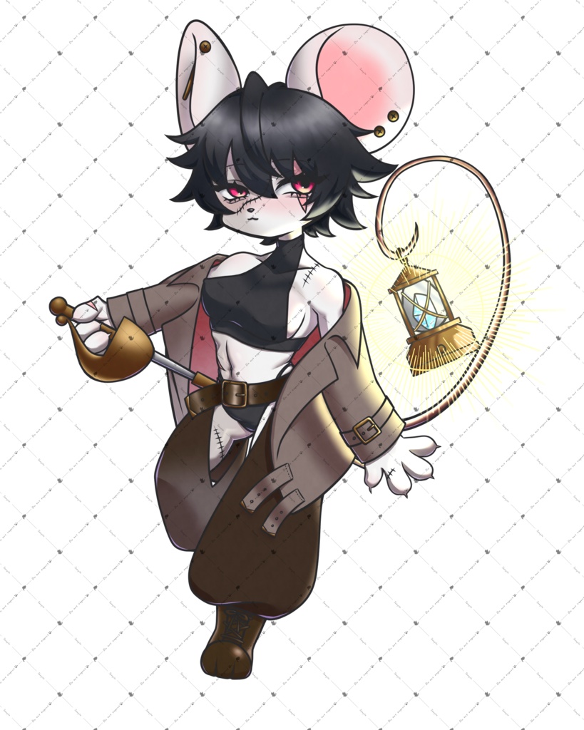 【一点限り】ネズミの女の子の冒険者【立ち絵素材】