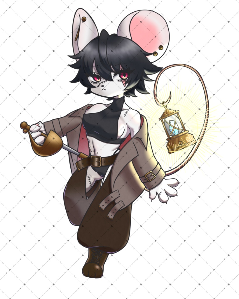 【一点限り】ネズミの女の子の冒険者【立ち絵素材】