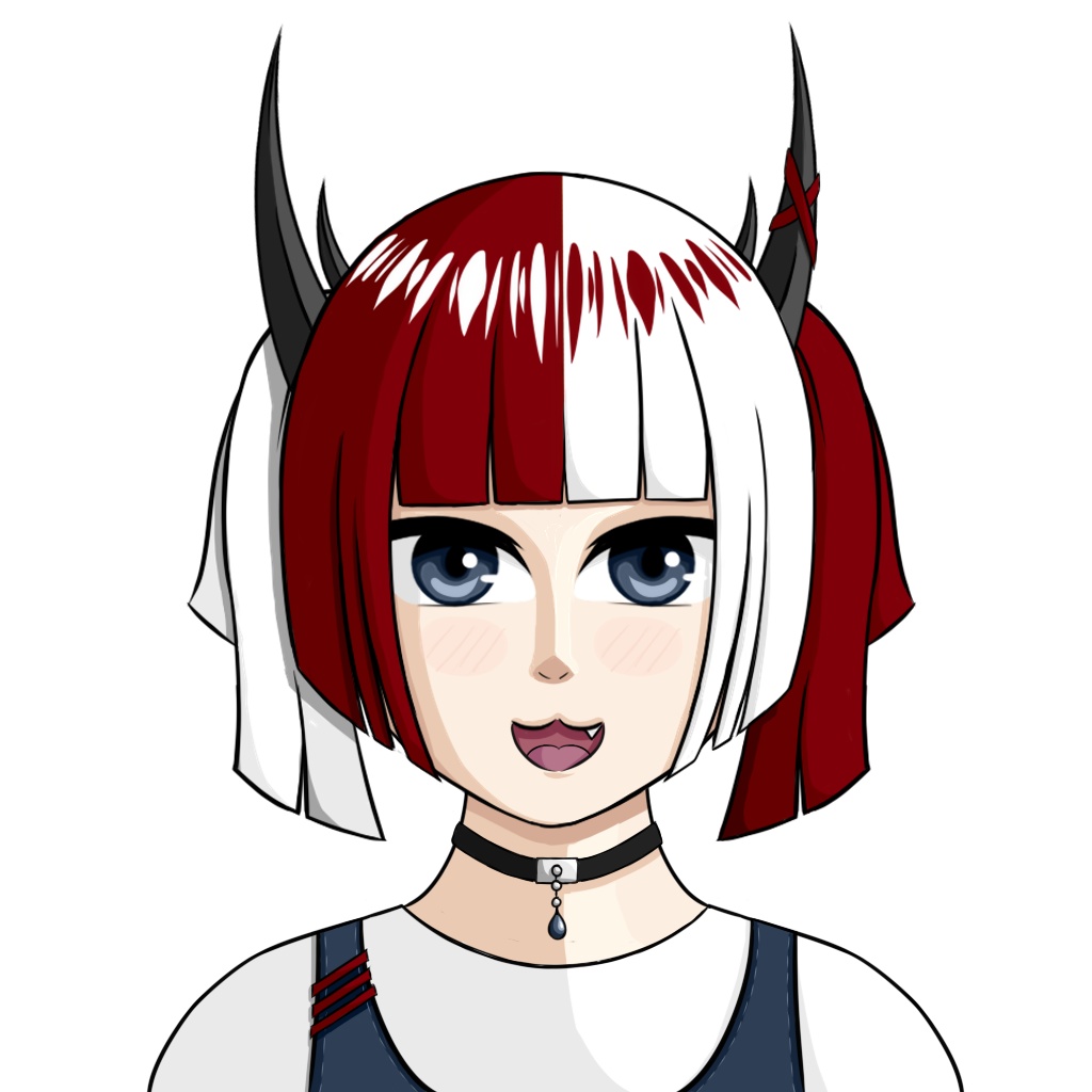 PNG vTuber Model - Horned Cat Girl (No Cat Ears)