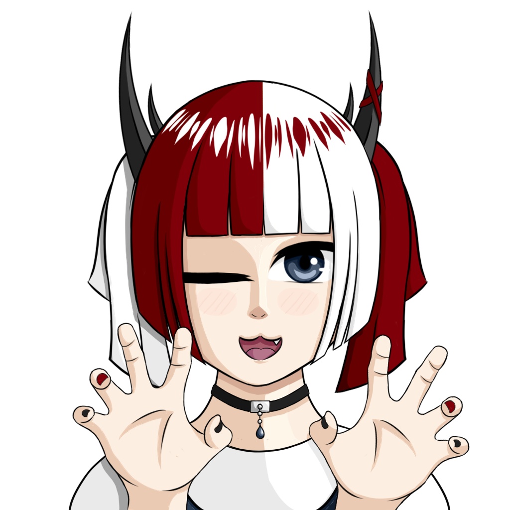 PNG vTuber Model - Horned Cat Girl (No Cat Ears)