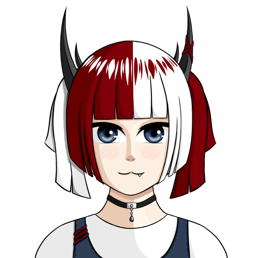 PNG vTuber Model - Horned Cat Girl (No Cat Ears)
