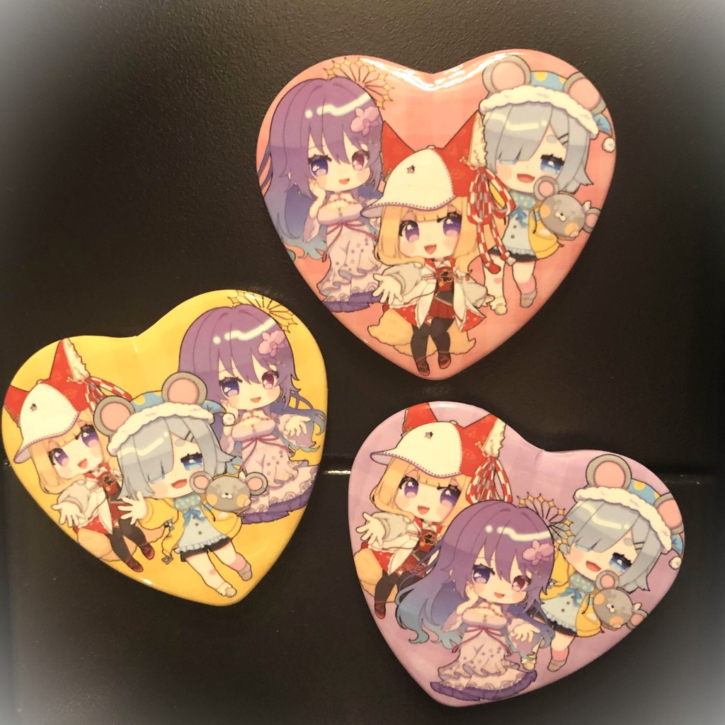 ハート缶バッジ(ろべ)