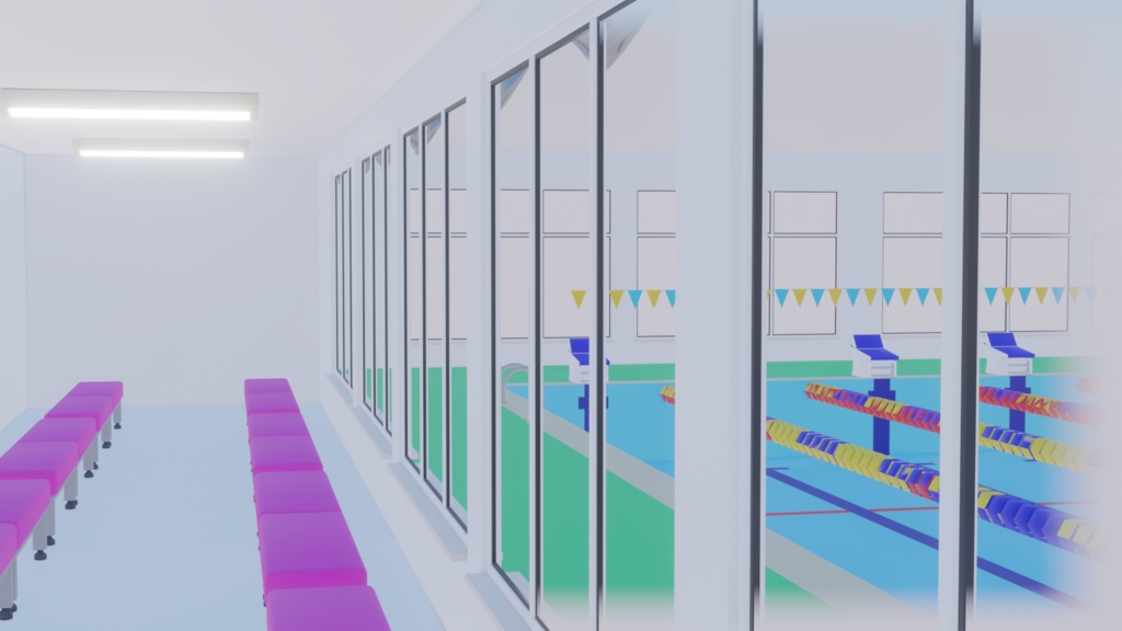 (3Dモデル)スイミングスクールプール