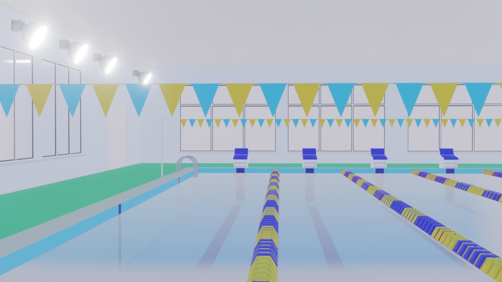 (3Dモデル)スイミングスクールプール