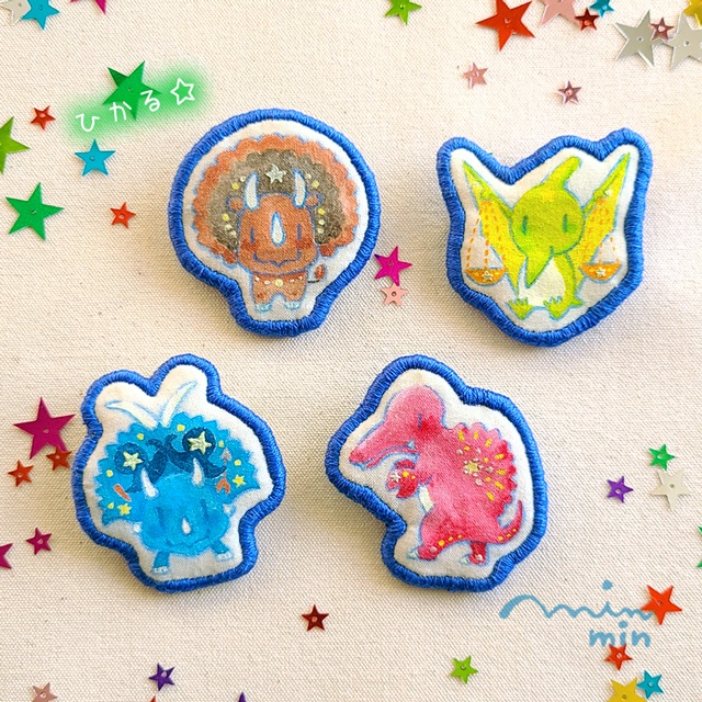 バッジ　おっとりけらとぷす　12星座