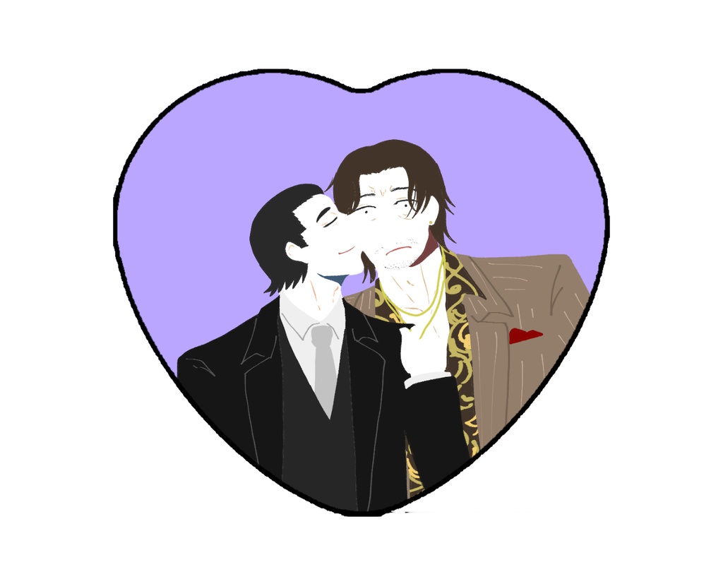 ハート形缶バッチ