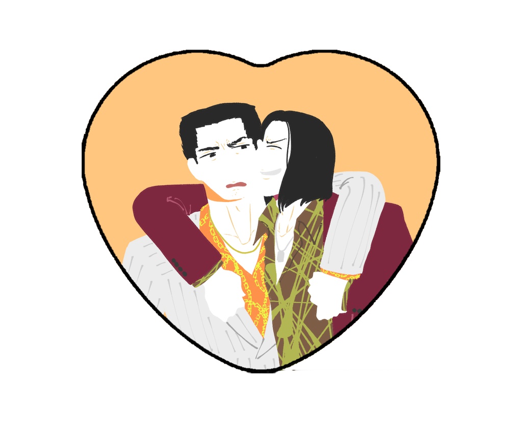 ハート形缶バッチ