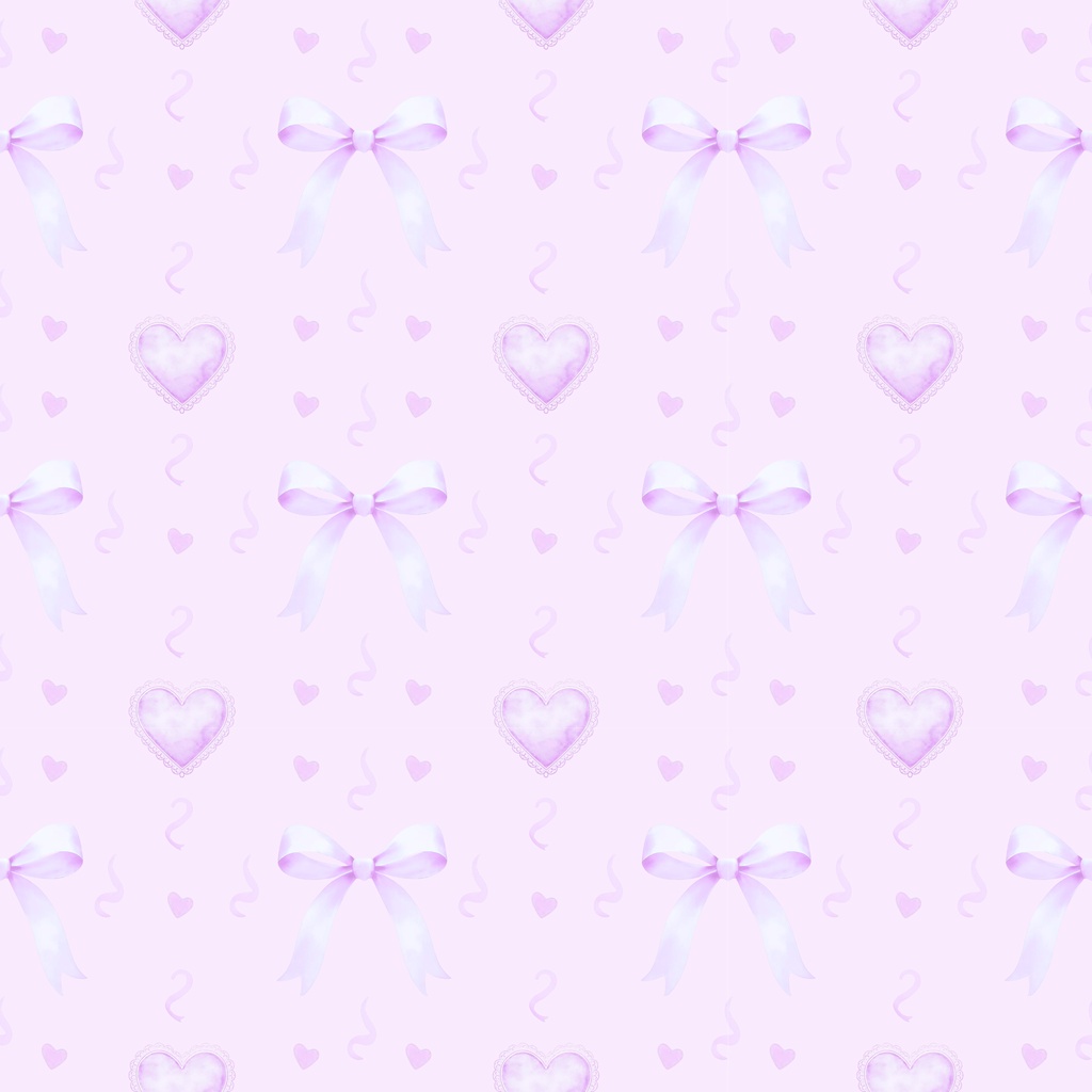 Watercolor Ribbon & Heart Digital Paper