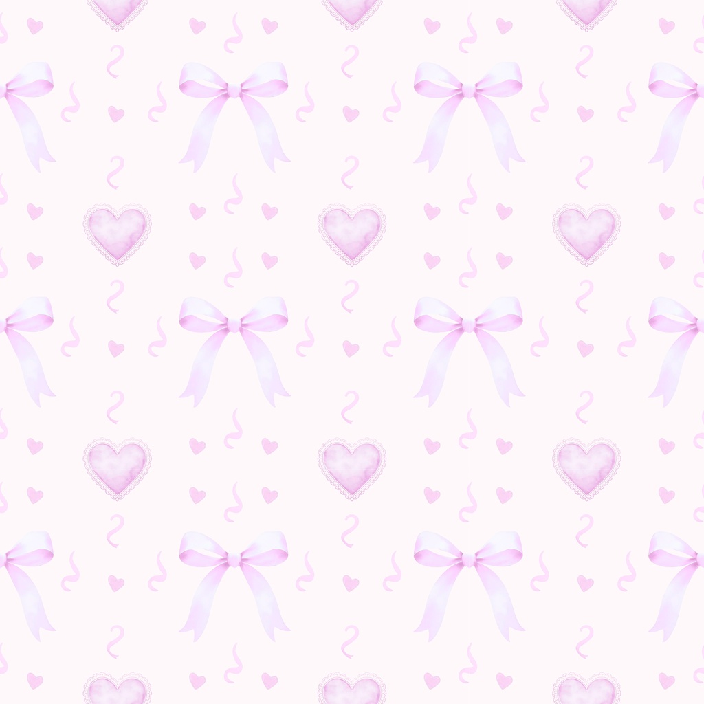 Watercolor Ribbon & Heart Digital Paper