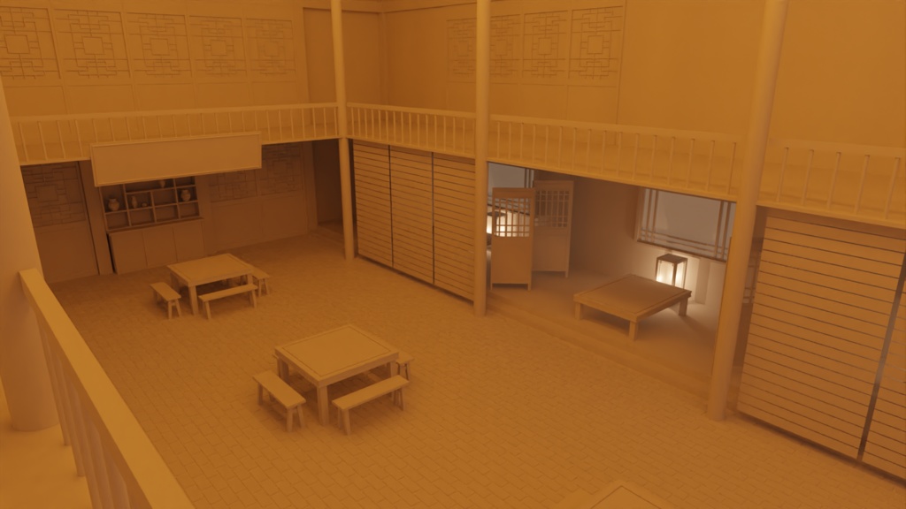 【3DCG素材】中国風 大衆食堂