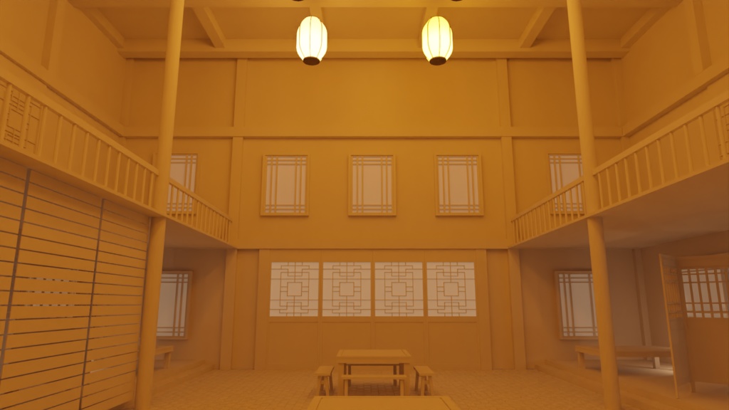 【3DCG素材】中国風 大衆食堂