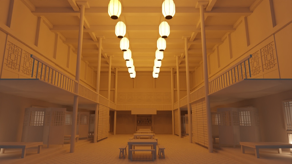 【3DCG素材】中国風 大衆食堂