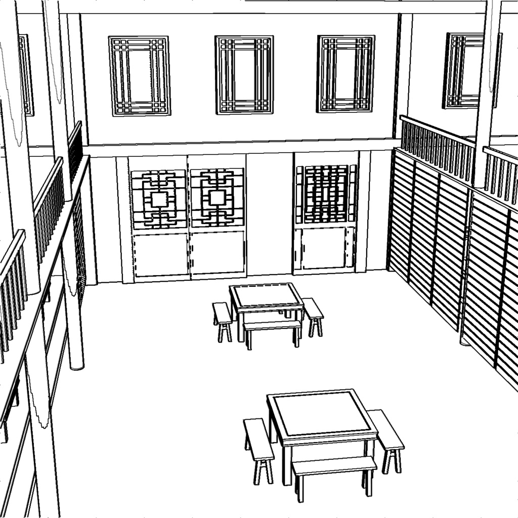 【3DCG素材】中国風 大衆食堂