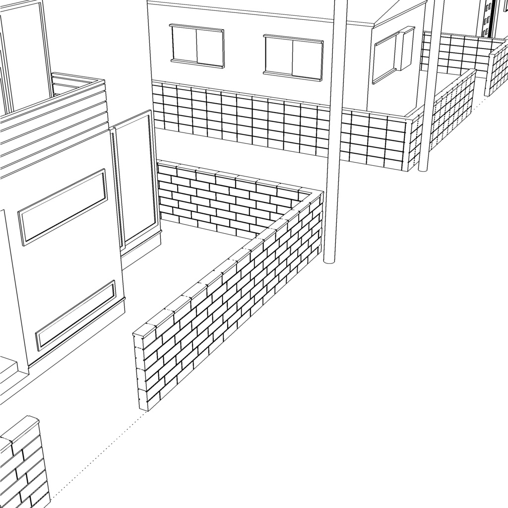 【3DCG素材】住宅街