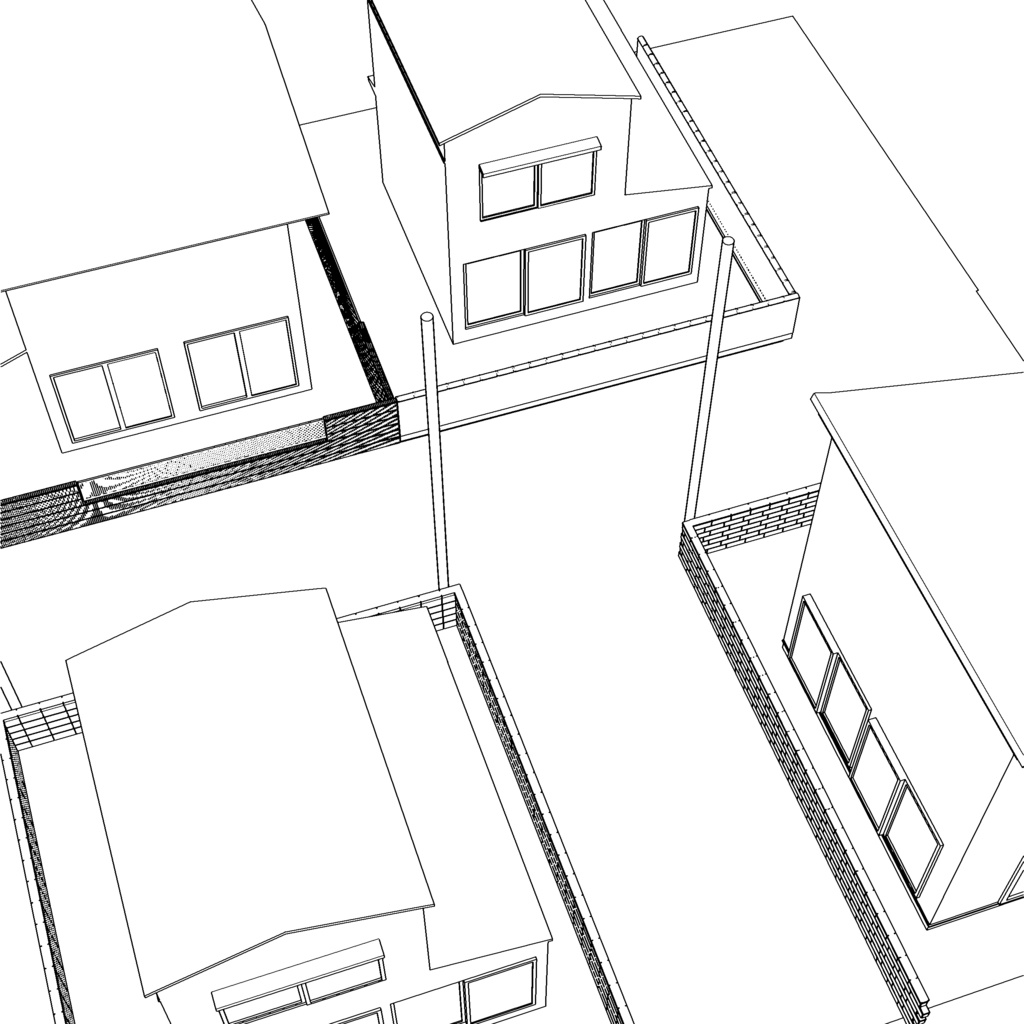 【3DCG素材】住宅街