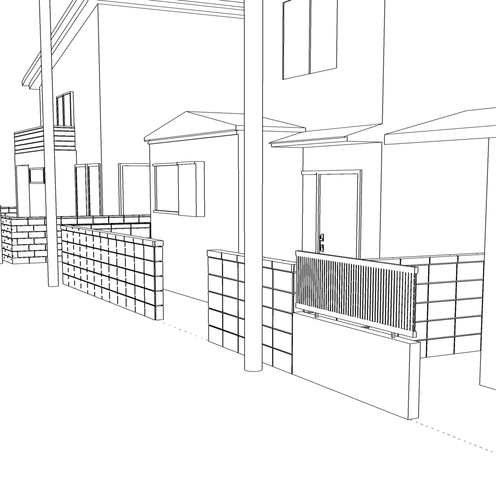 【3DCG素材】住宅街