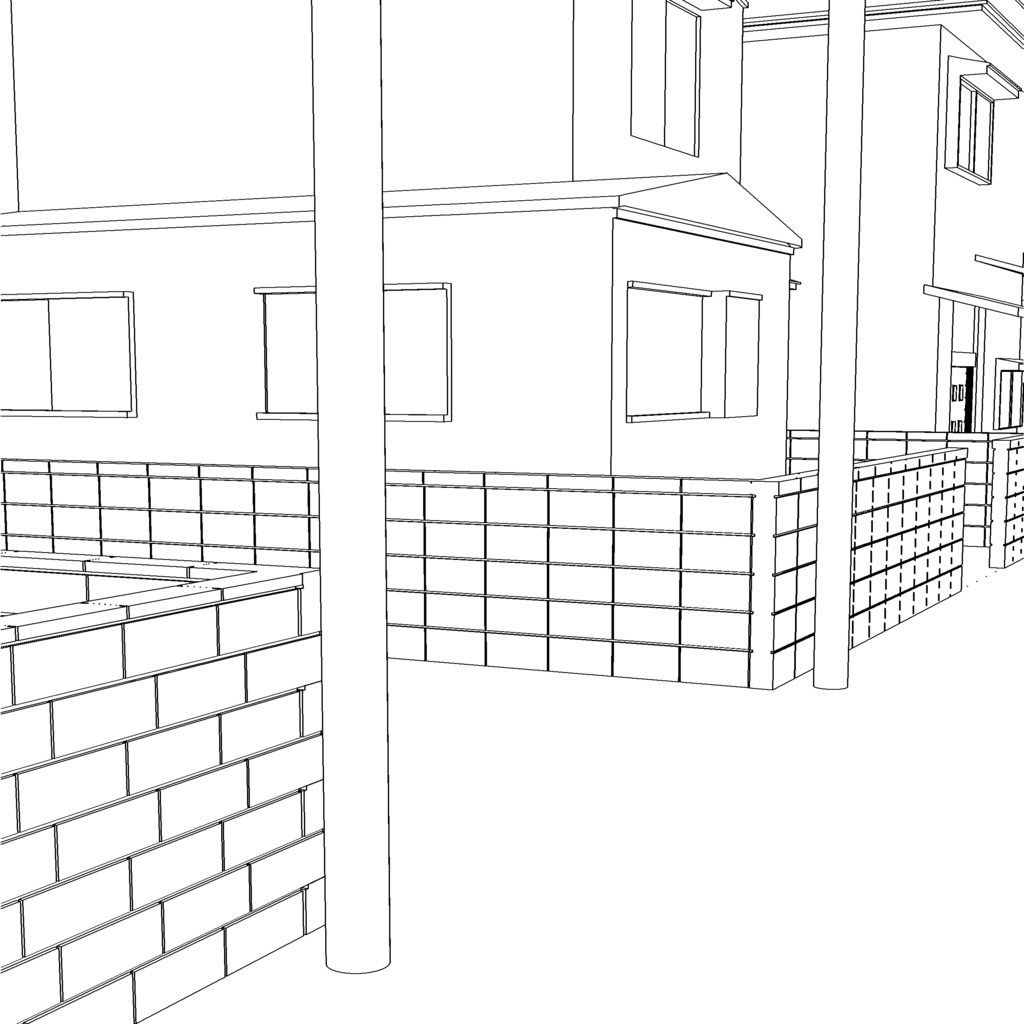 【3DCG素材】住宅街