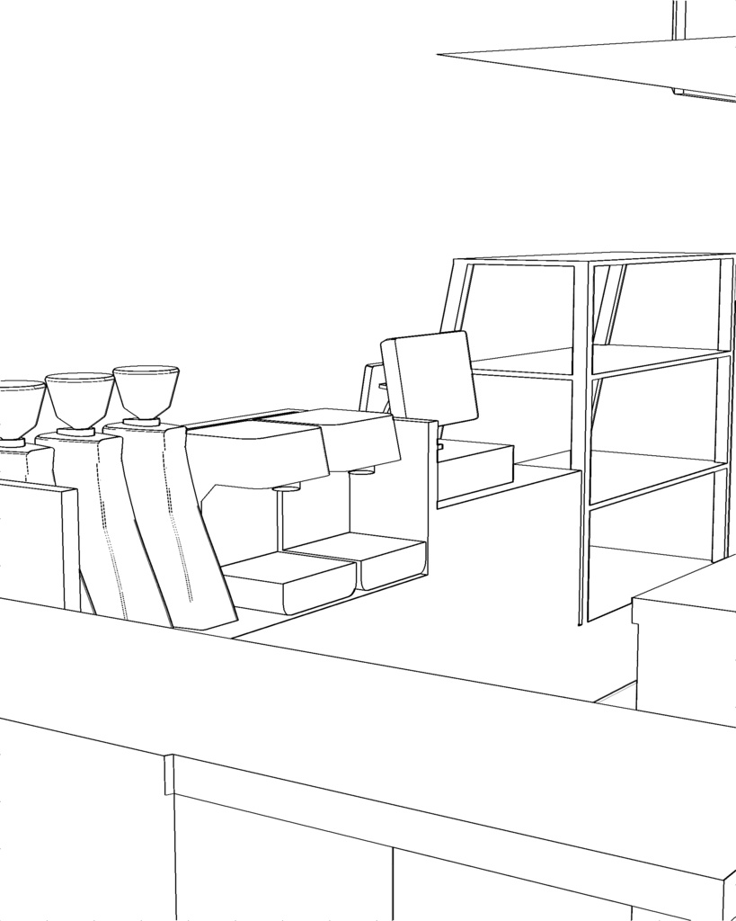 【3DCG素材】カフェの店内