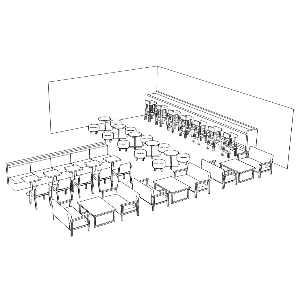 【3DCG素材】カフェの店内