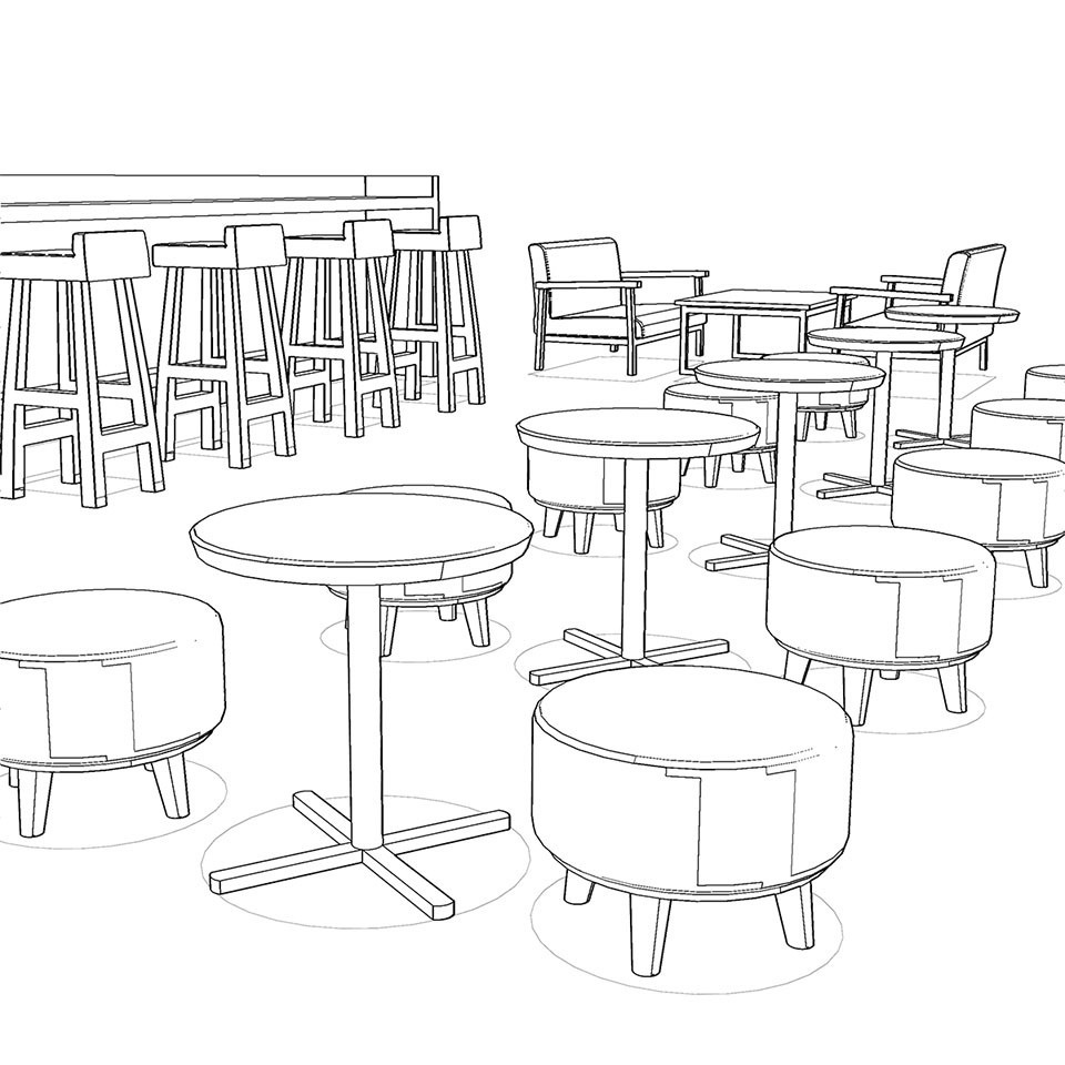 【3DCG素材】カフェの店内