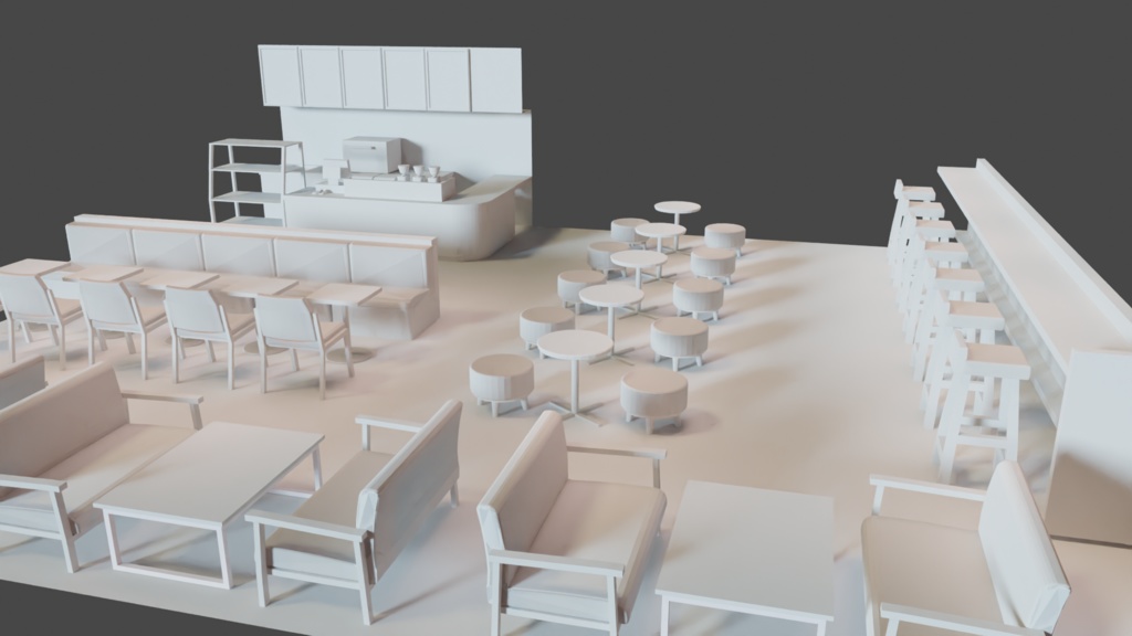 【3DCG素材】カフェの店内