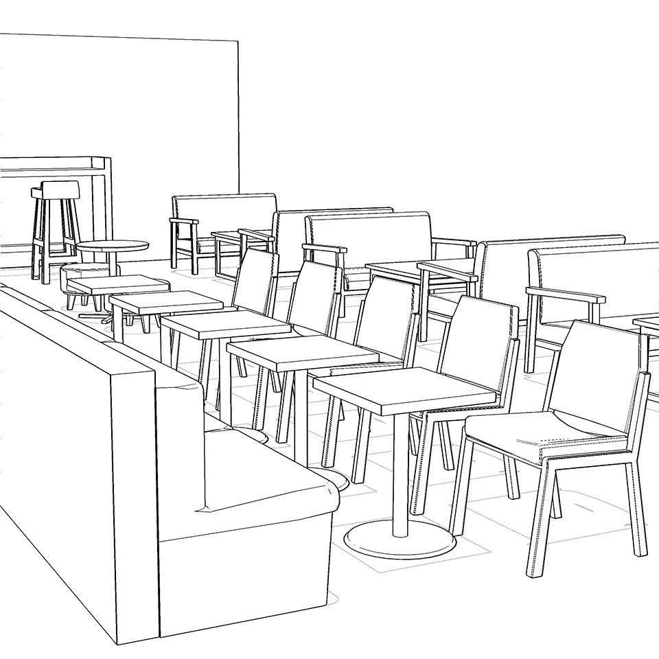 【3DCG素材】カフェの店内