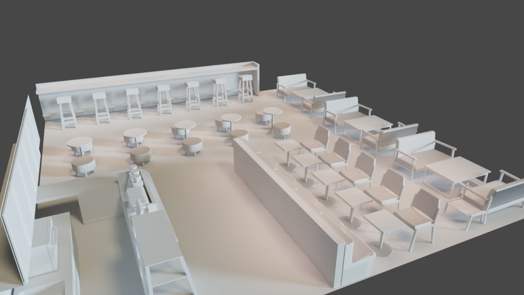 【3DCG素材】カフェの店内